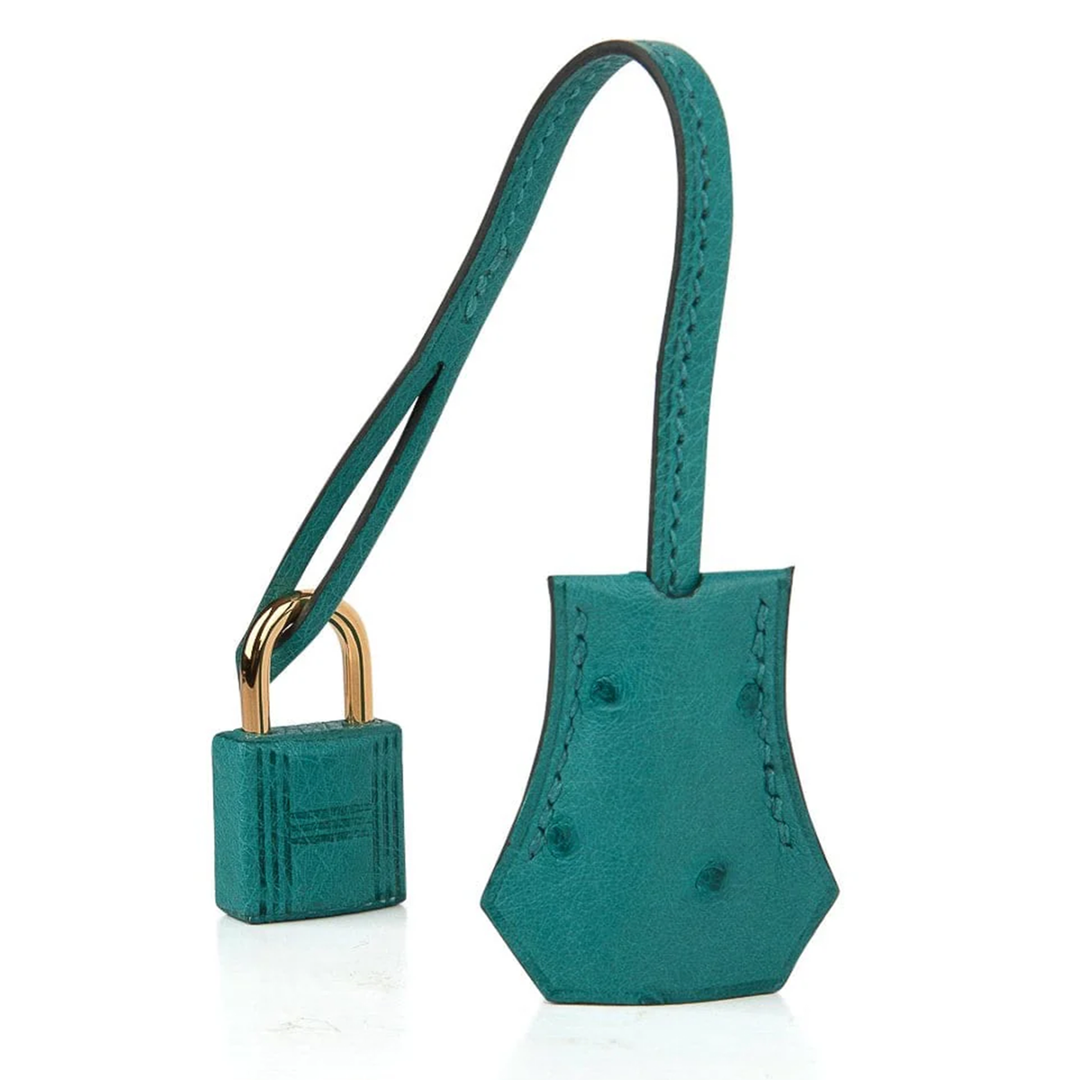 Vivid Teal Turquoise Tiny Uniform Dotted Medium Structured Hand Tote With Bright Golden Twist Lock Hardware And Matching Teal Suspended Padlock Charm